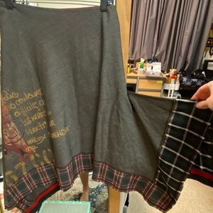Cop copine tartan symmetrical skirt, Y2K
